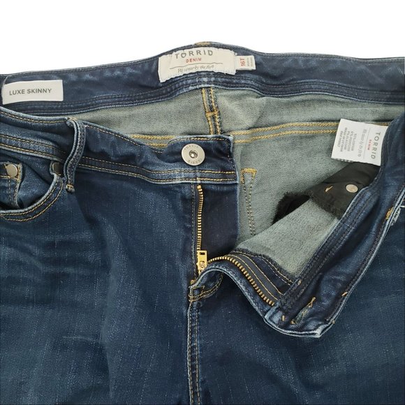 Torrid Luxe Skinny Blue Jeans Women's Size 16 Tall - Picture 5 of 11